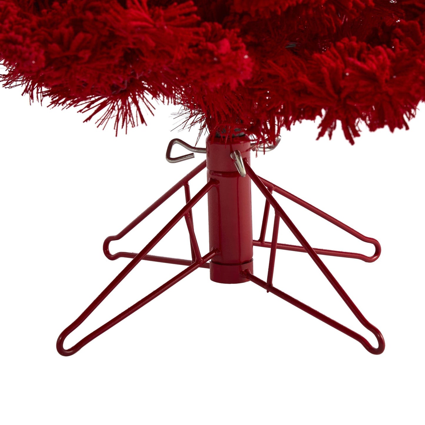 Árbol de Navidad artificial de abeto Fraser rojo flocado de 5 pies