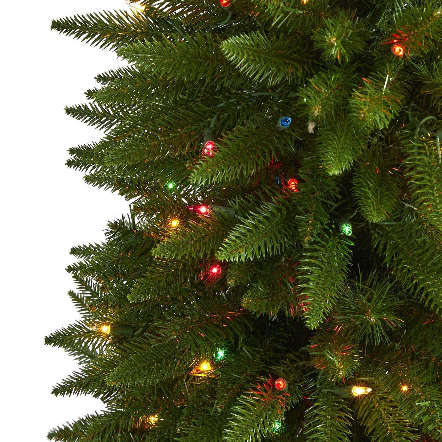 5' Sierra Fir Artificial Christmas Tree with 200 Multicolored Lights and 428 Bendable Branches in Decorative Container