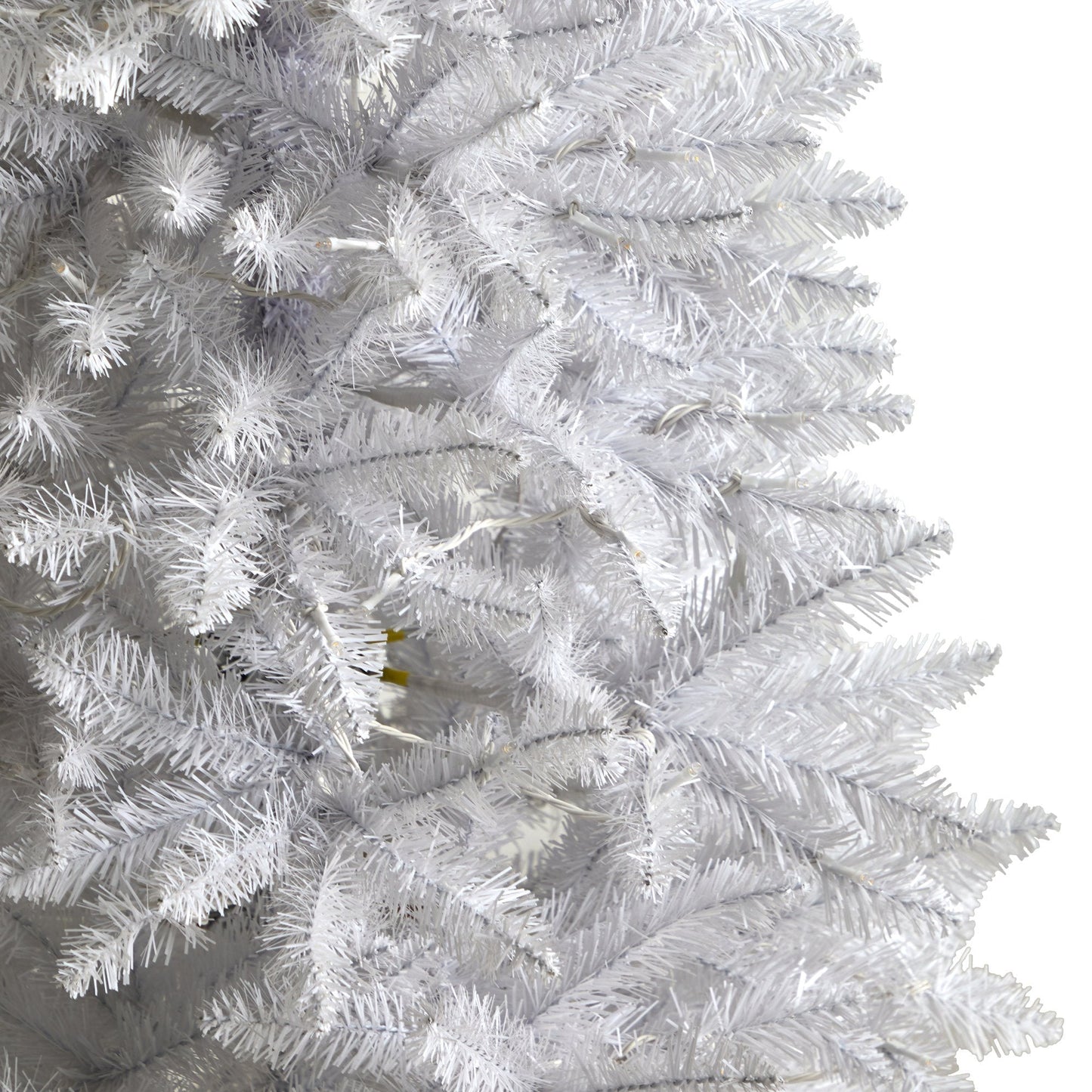 Sapin de Noël artificiel blanc mince de 5 pi avec 150 lumières LED blanc chaud et 491 branches pliables