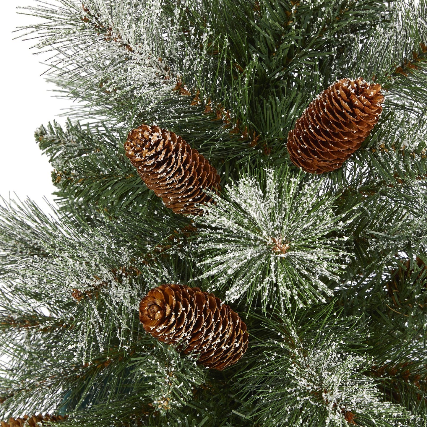 Árbol de Navidad artificial de pino de montaña de los Alpes franceses nevados de 5 pies con 387 ramas flexibles y piñas