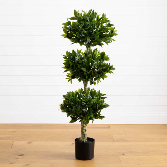 5' Triple Bay Leaf Topiary UV Resistant (Indoor/Outdoor)