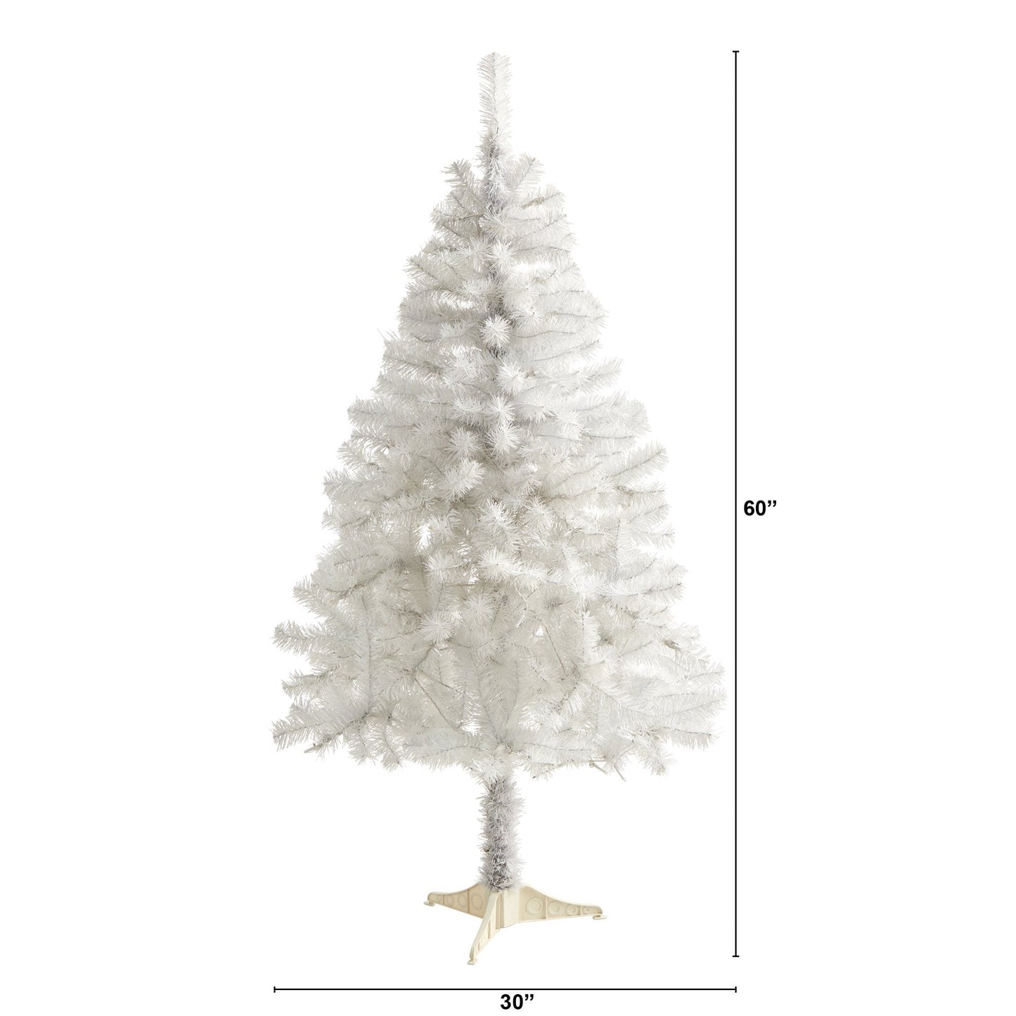 Sapin de Noël artificiel blanc de 5 pi avec 350 branches pliables