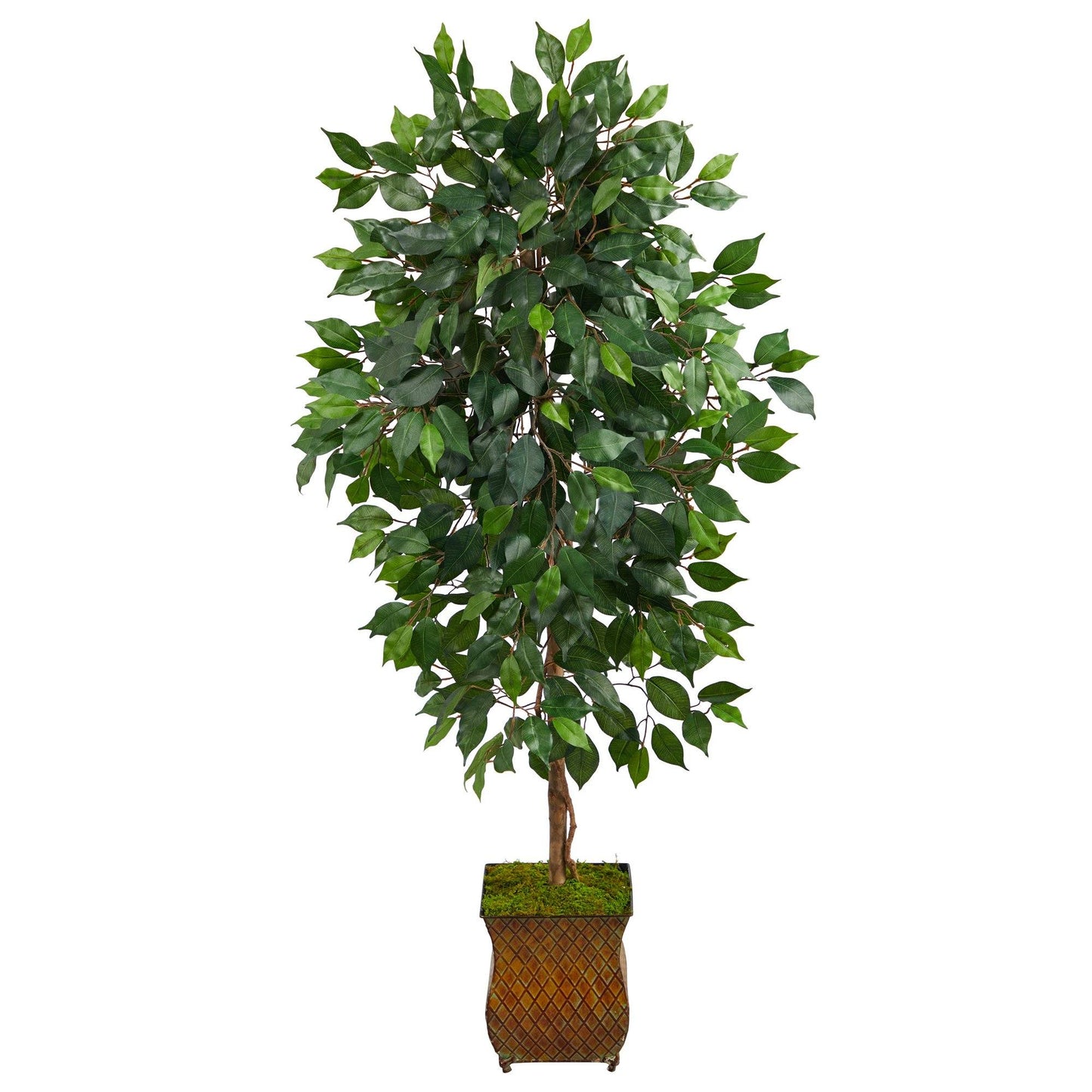 Árbol ficus artificial de 51” en macetero de metal