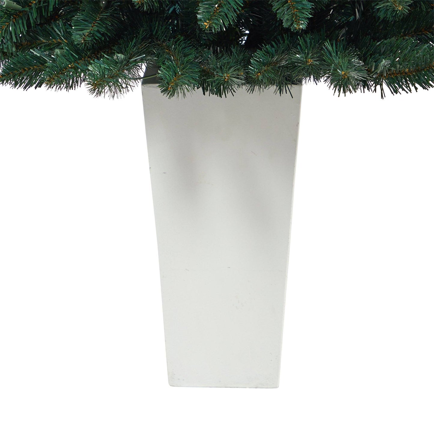 Árbol de Navidad artificial de abeto rocoso del norte de 52" con 100 luces transparentes y 322 ramas flexibles en macetero tipo torre