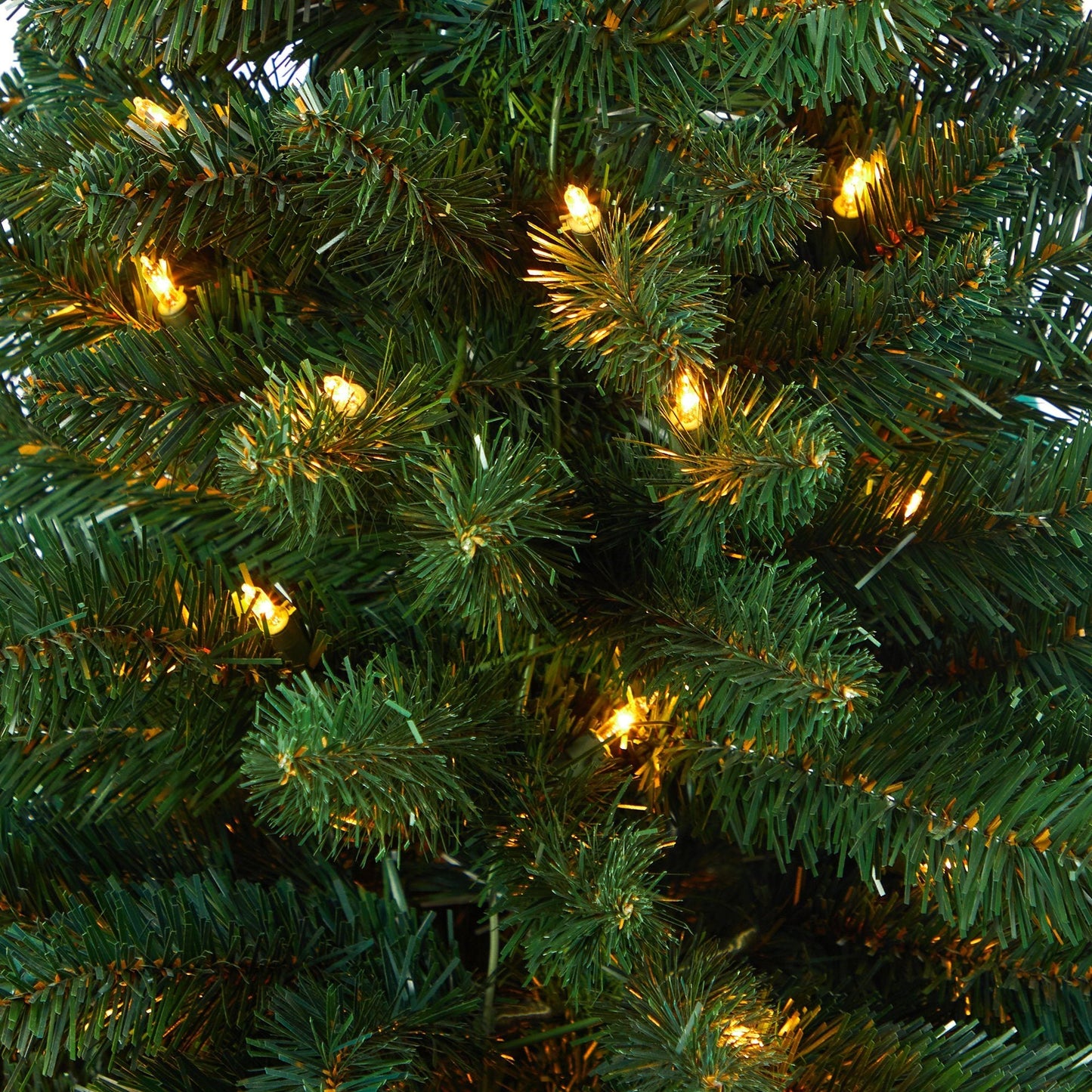 Árbol de Navidad artificial de abeto rocoso del norte de 52" con 100 luces transparentes y 322 ramas flexibles en macetero tipo torre