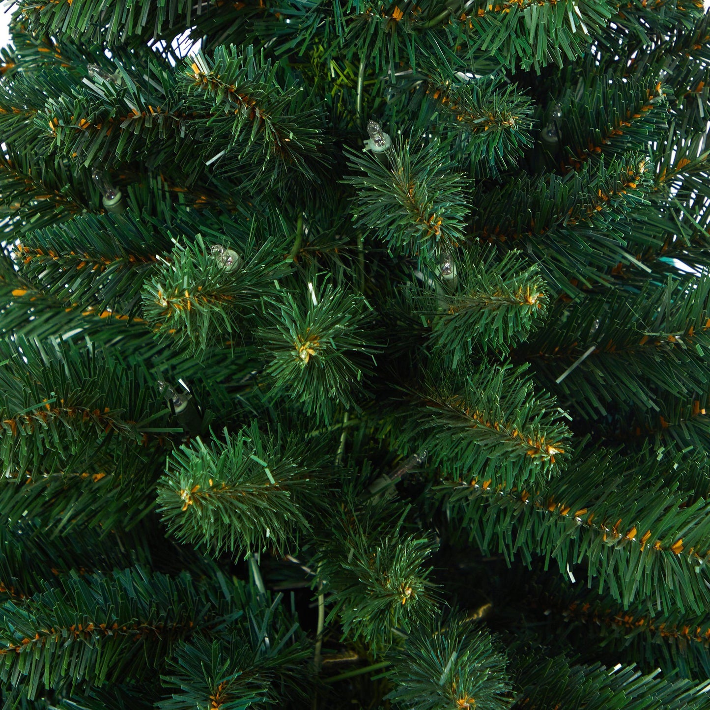 Árbol de Navidad artificial de abeto rocoso del norte de 52" con 100 luces transparentes y 322 ramas flexibles en macetero tipo torre