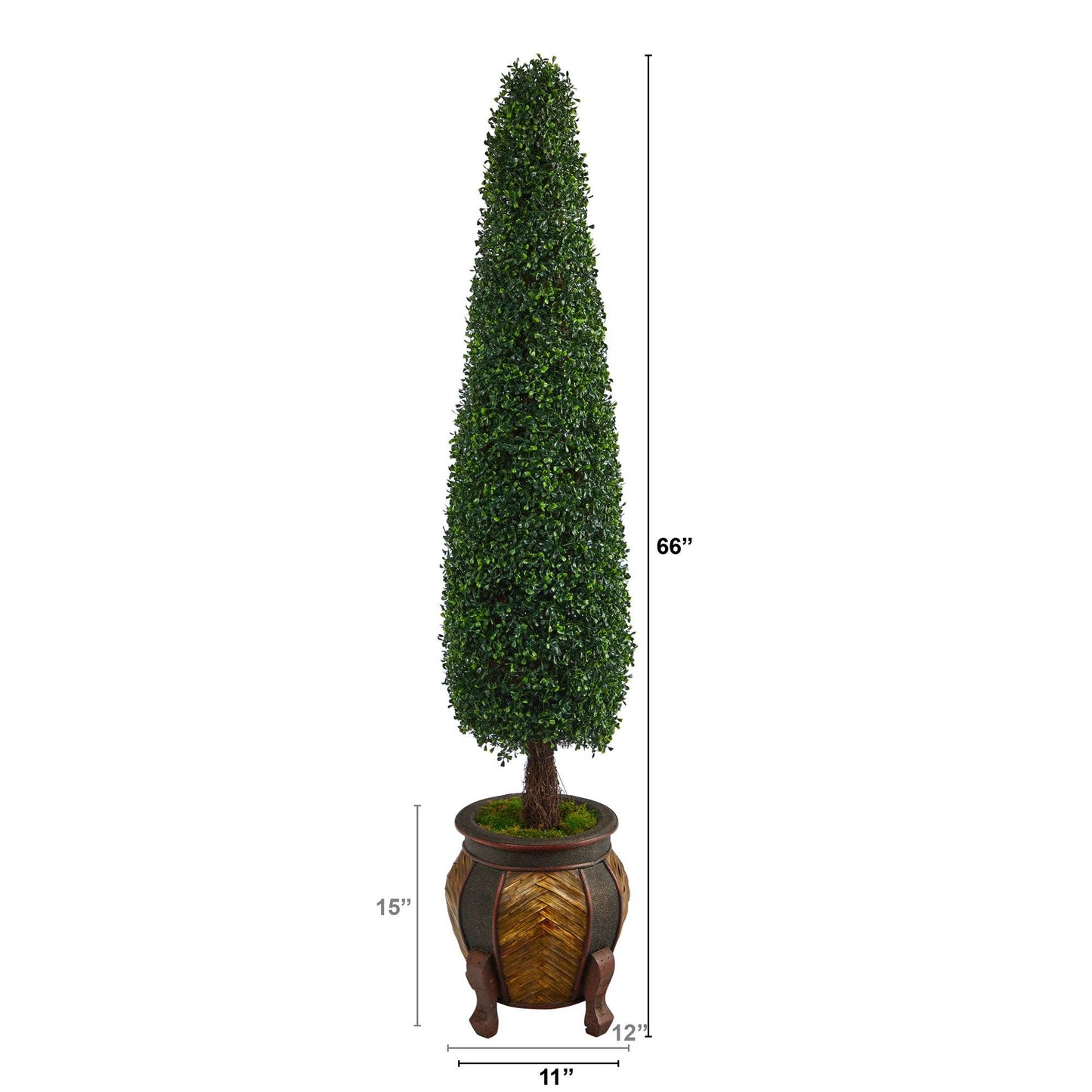 5.5’ Boxwood Topiary Artificial Tree in Decorative Planter (Indoor/Outdoor)