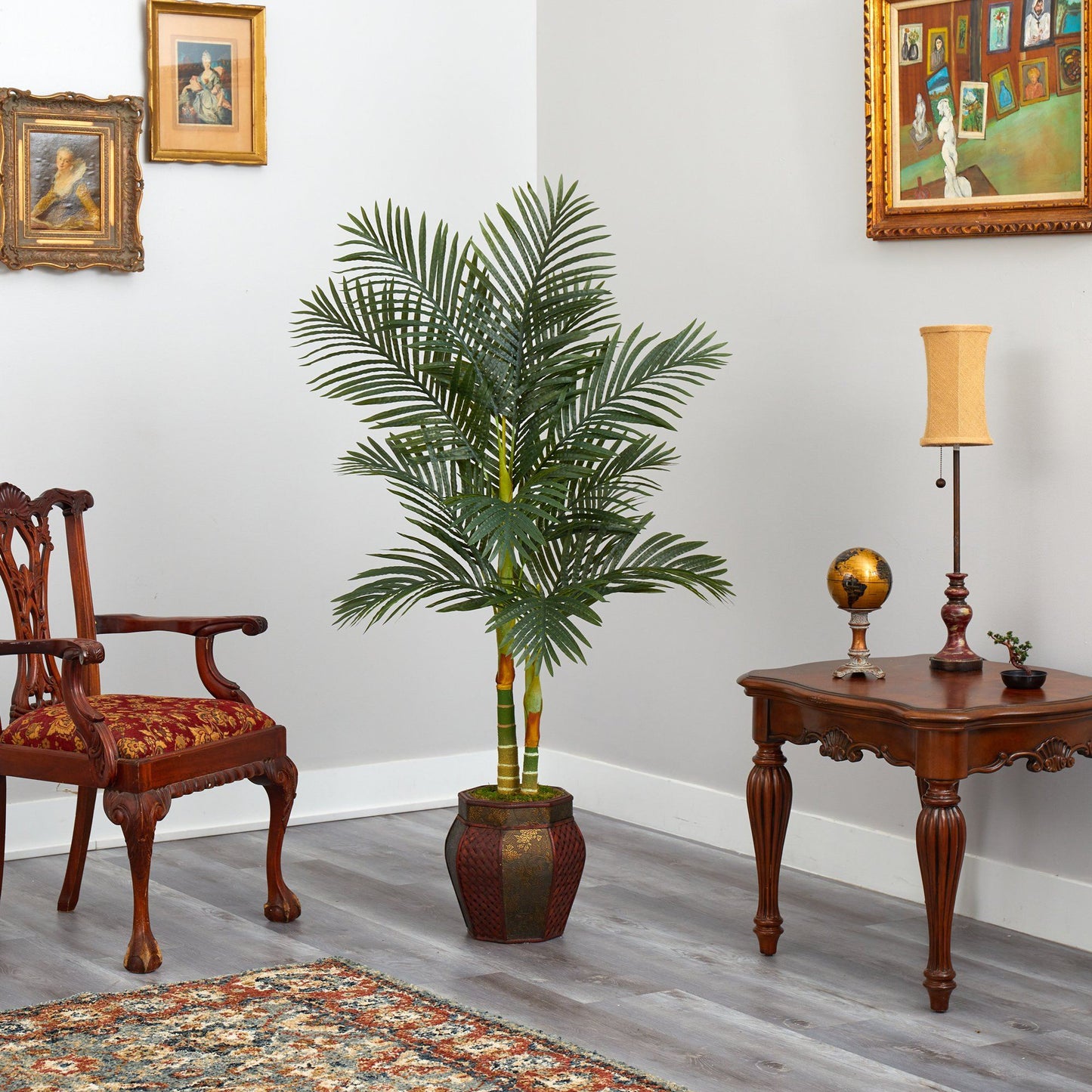 5.5’ Golden Cane Artificial Palm Tree in Decorative Planter