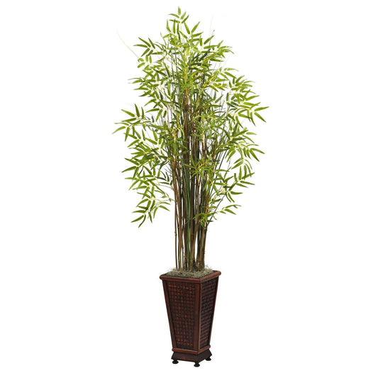 Plante de bambou de 5,5 pi avec jardinière décorative