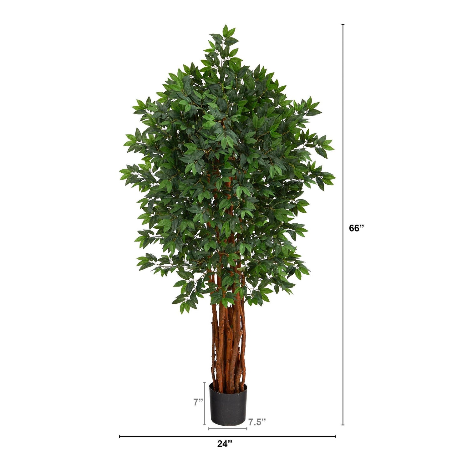 Árbol artificial de lichi de 5,5 pies con tronco natural