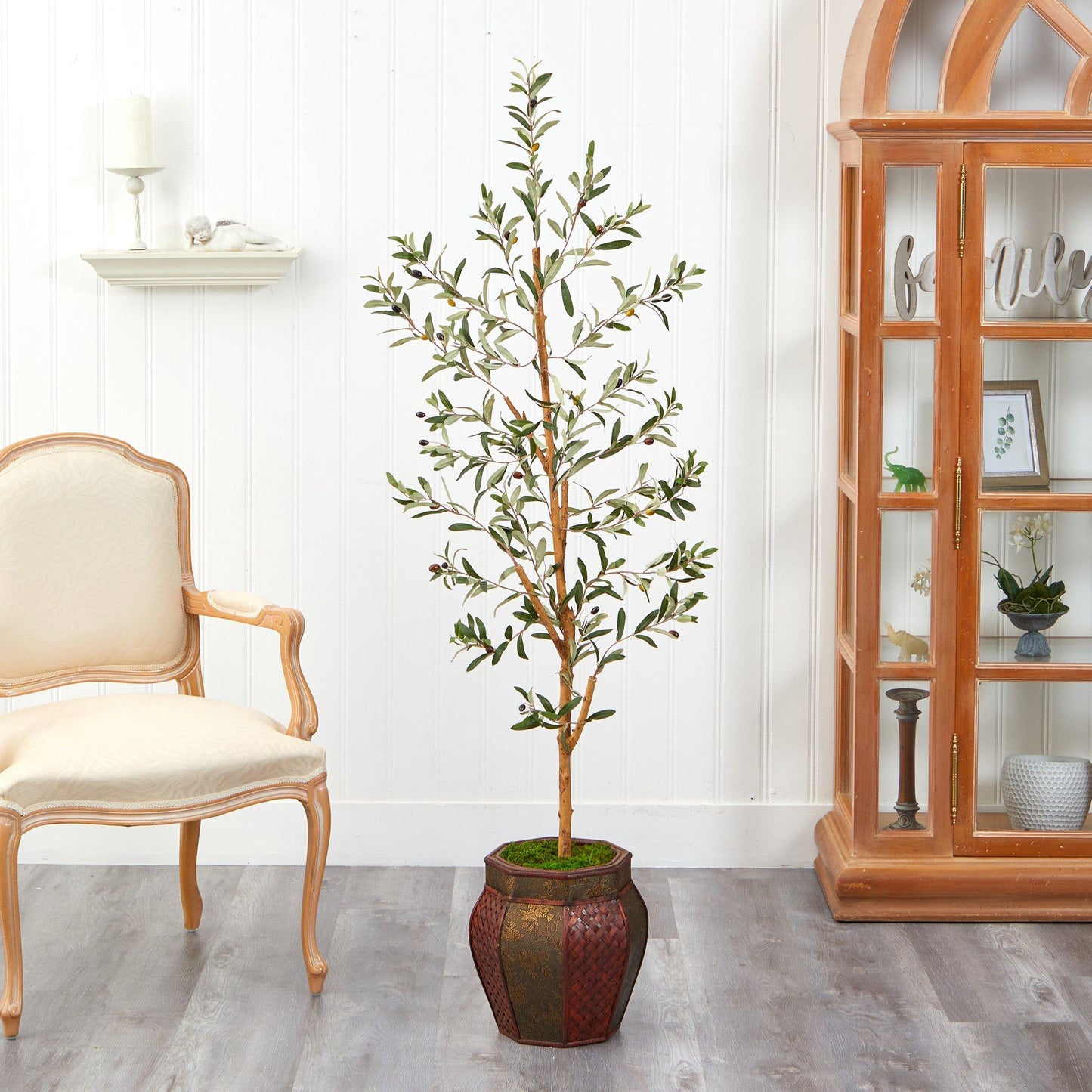 5.5’ Olive Artificial Tree in Decorative Planter