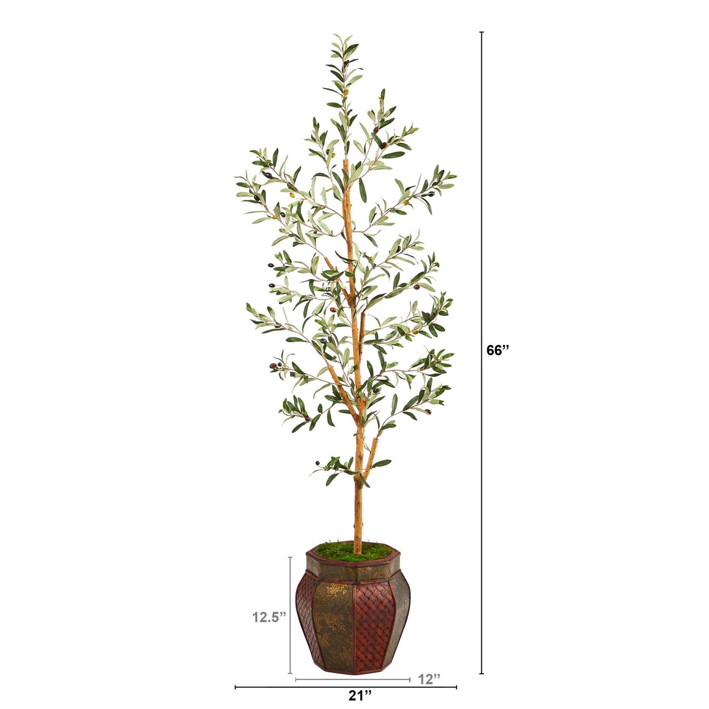 5.5’ Olive Artificial Tree in Decorative Planter