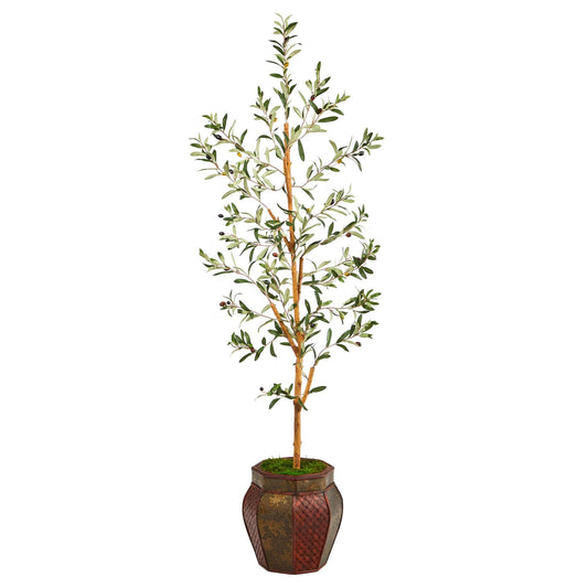 5.5’ Olive Artificial Tree in Decorative Planter