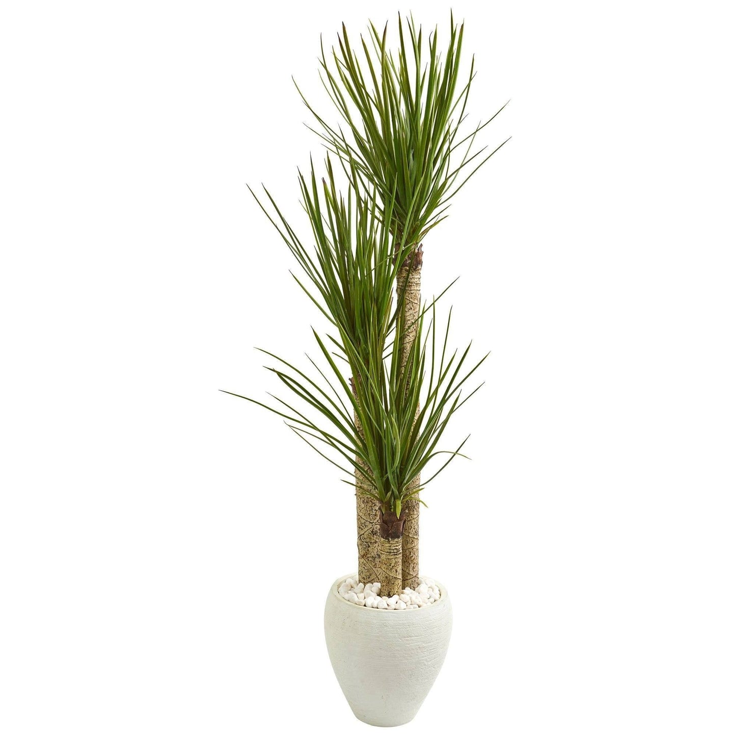 Árbol de yuca artificial de 5,5 pies en maceta blanca