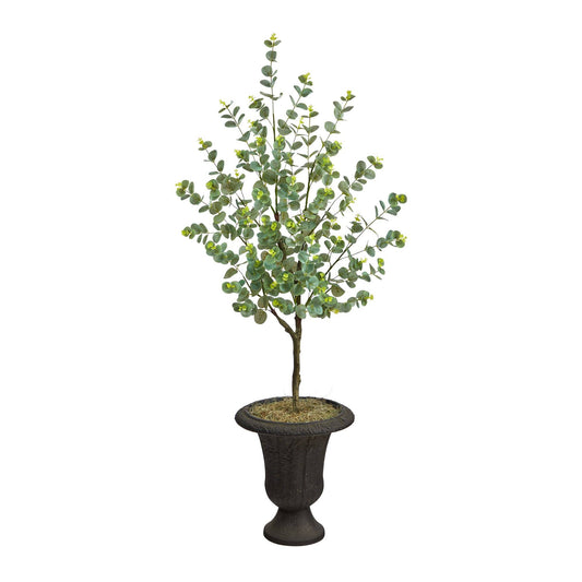 57” Eucalyptus Artificial Tree in Charcoal Urn