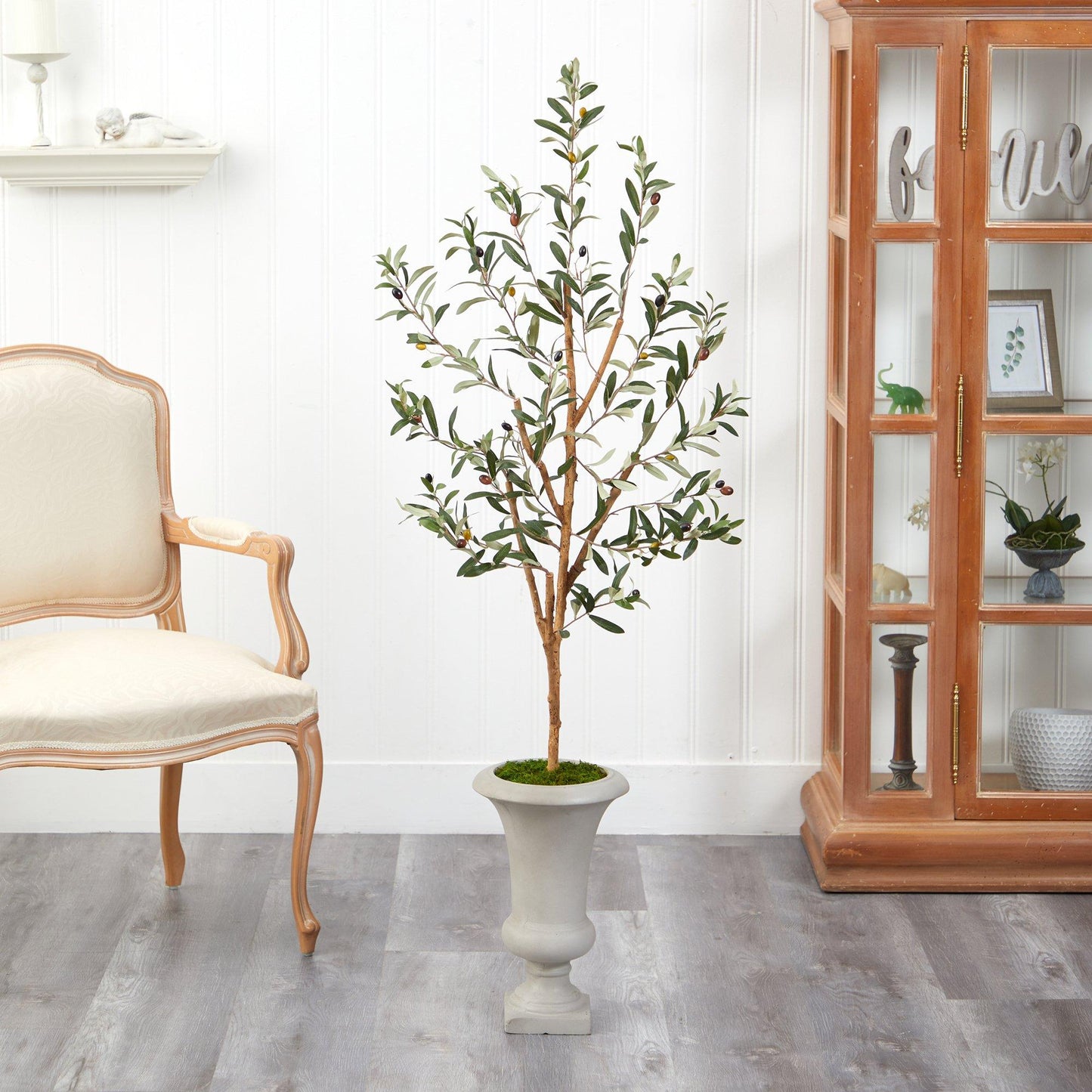 57” Olive Artificial Tree in Sand Colored Urn