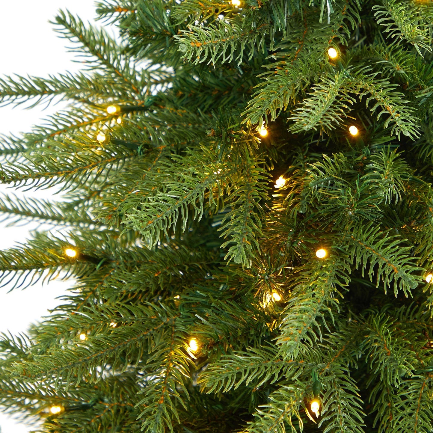 Árbol de Navidad artificial de abeto de Vancouver de 57" con "aspecto natural" con 250 luces LED transparentes y 814 ramas flexibles en maceta tipo torre roja