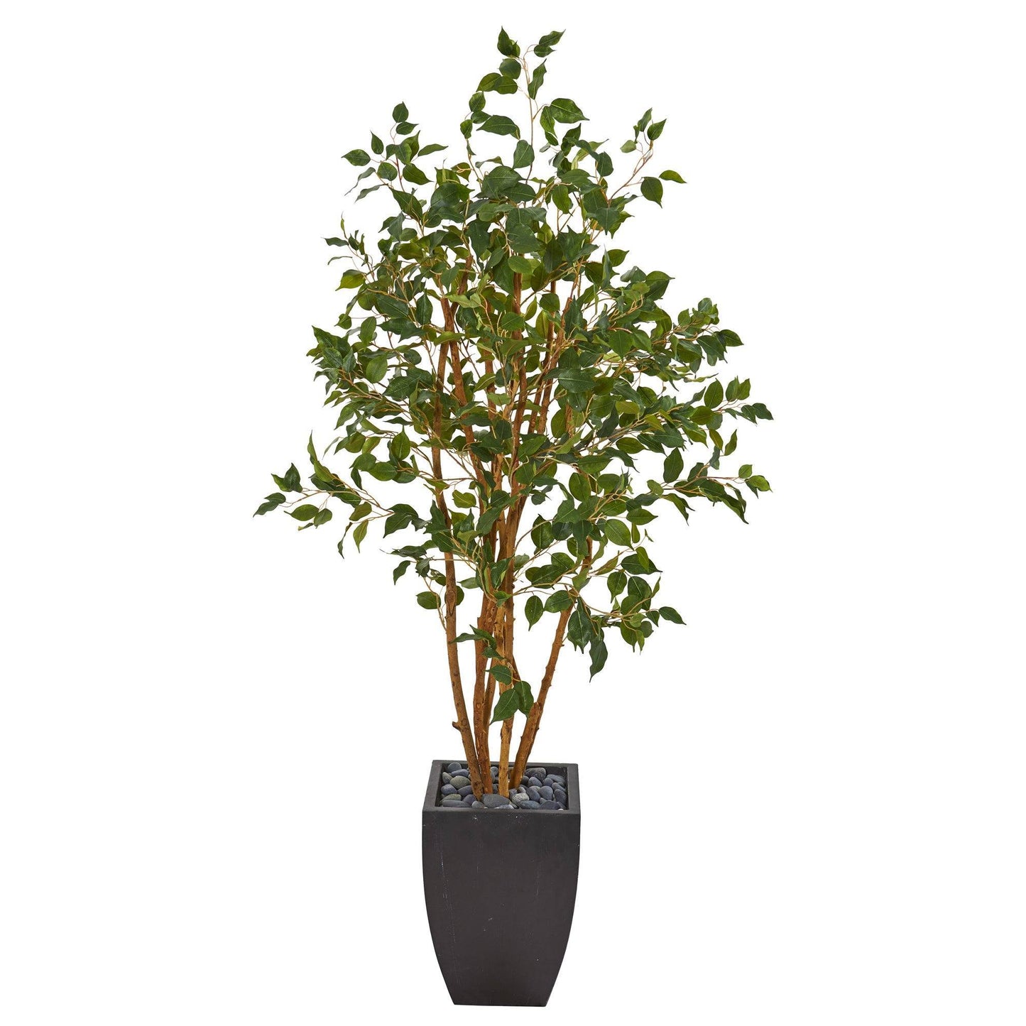 Árbol ficus artificial de 58” en macetero negro