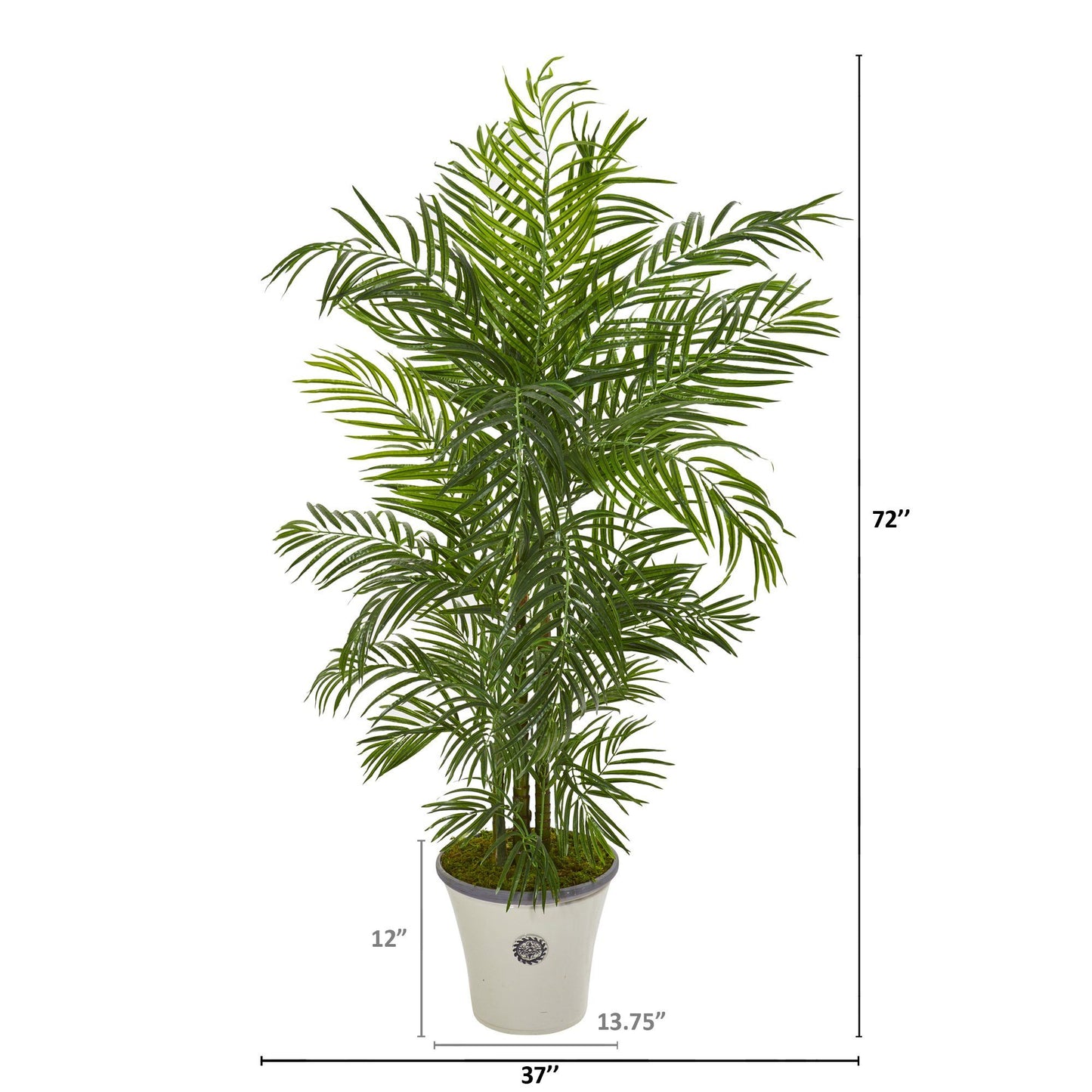 Palmier artificiel Areca de 6 pi dans une jardinière (intérieur/extérieur)