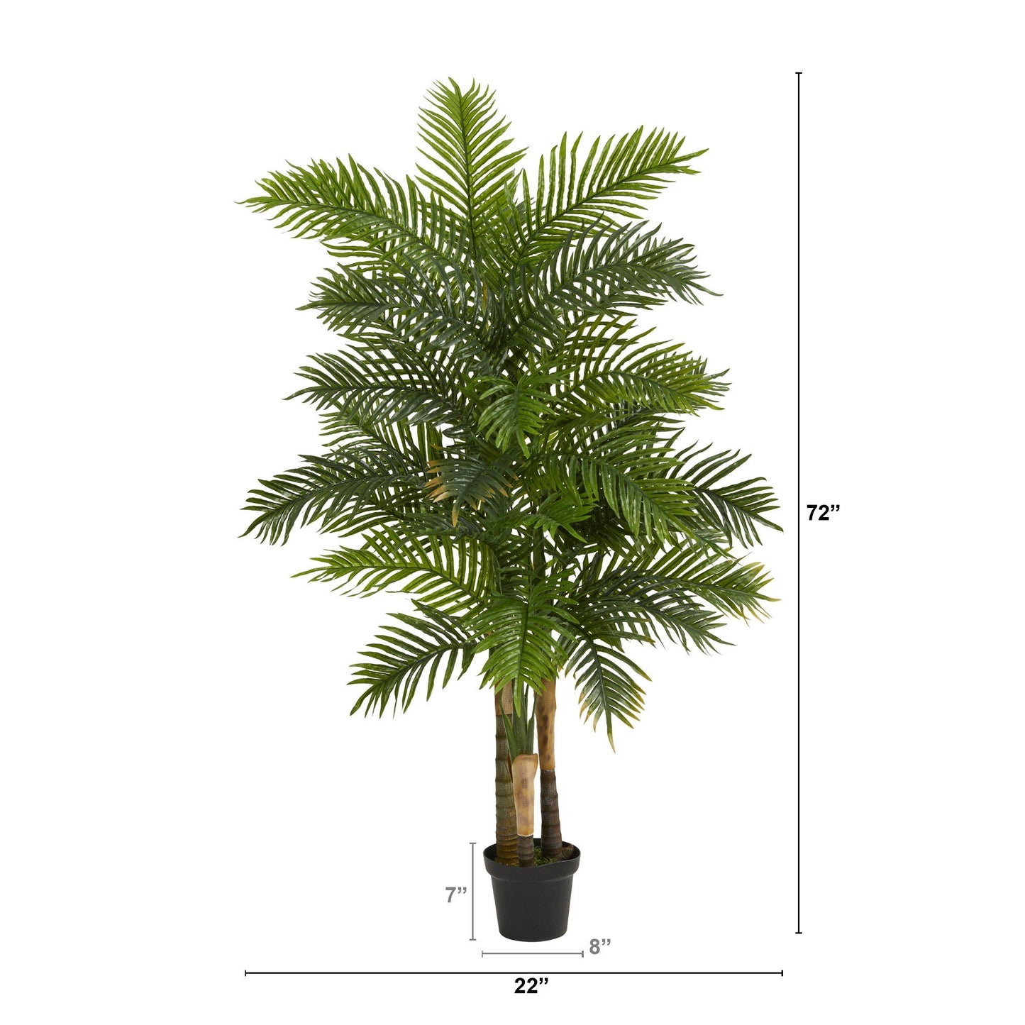 Palmera artificial de areca de 6 pies (tacto real)