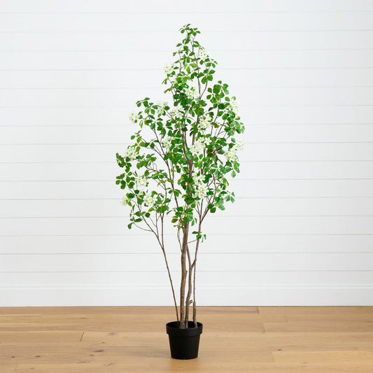 6’ Artificial Dogwood Tree with Real Touch Leaves