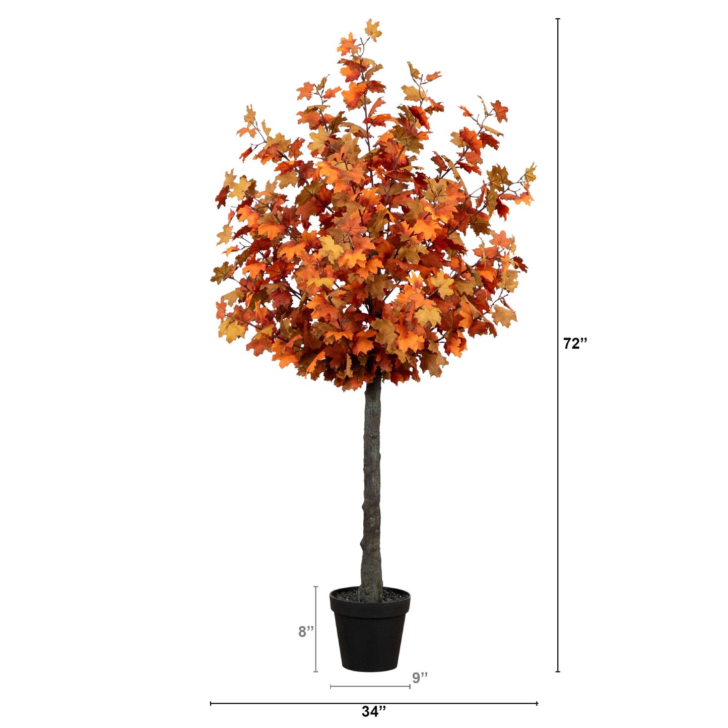 6’ Autumn Lush Maple Artificial Fall Tree