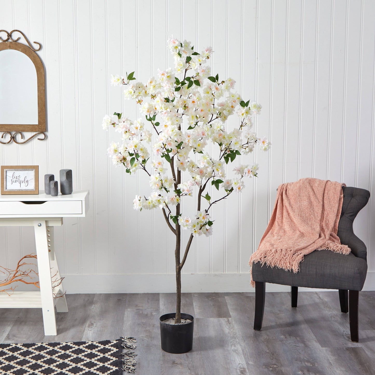 Arbre artificiel en fleurs de cerisier de 6 pieds