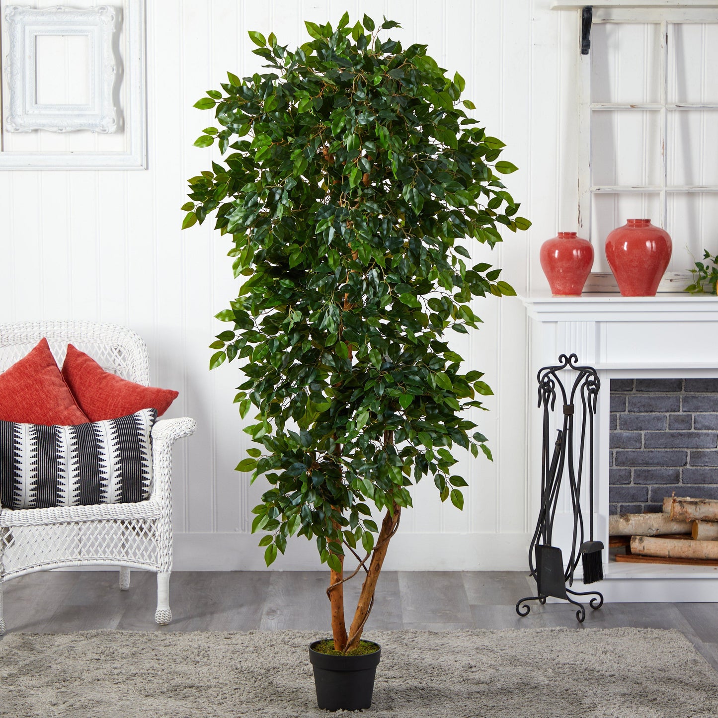 Árbol ficus artificial elegante de 6 pies