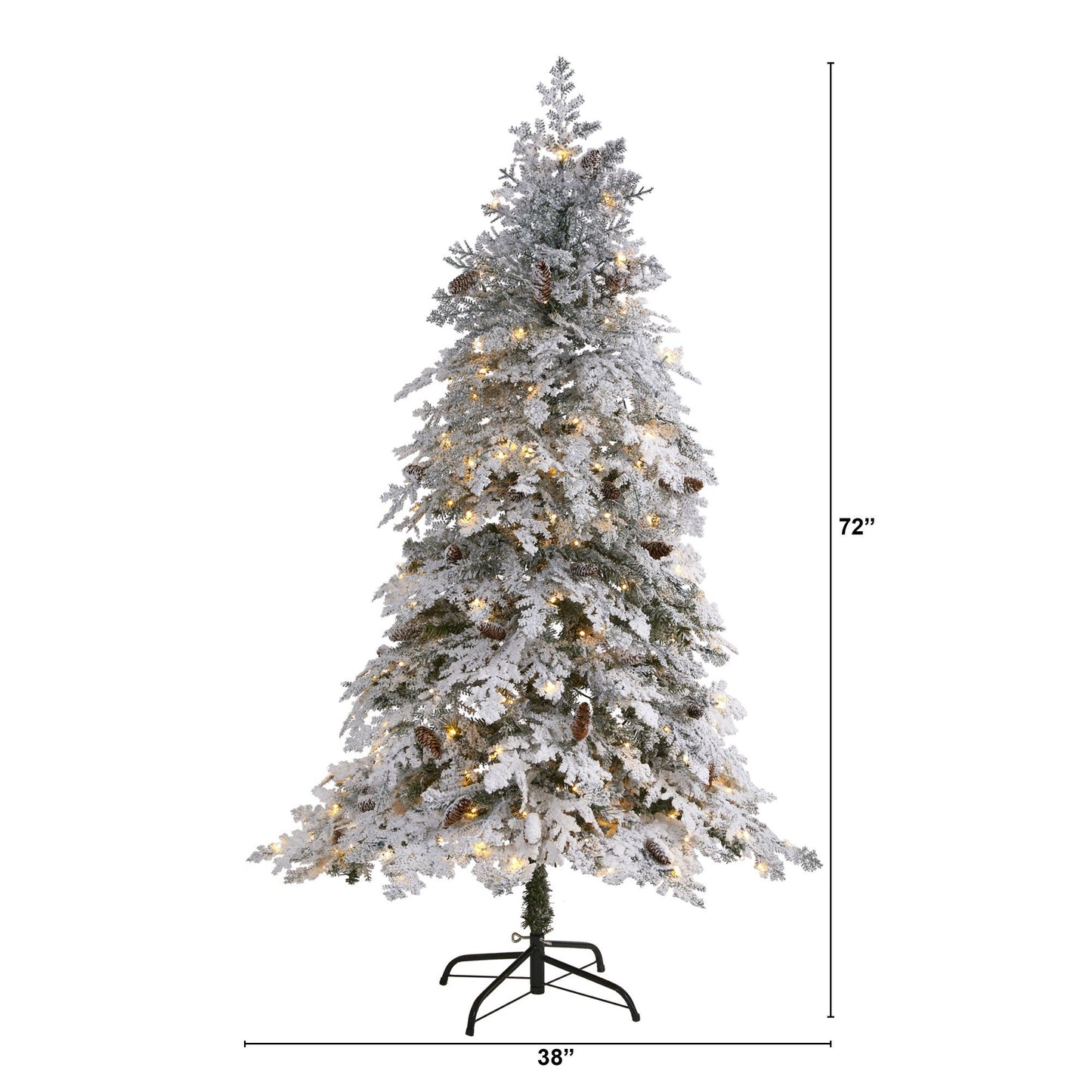 Sapin de Noël artificiel en épicéa du Montana floqué de 6 pi avec 250 lumières LED transparentes