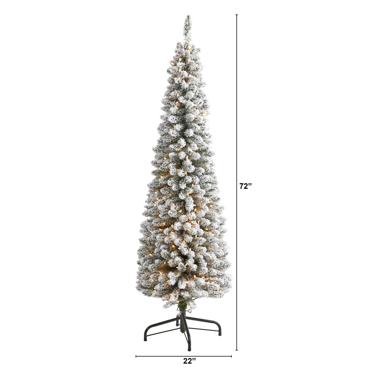 Sapin de Noël artificiel floqué de 6 pi avec 300 lumières transparentes et 438 branches pliables