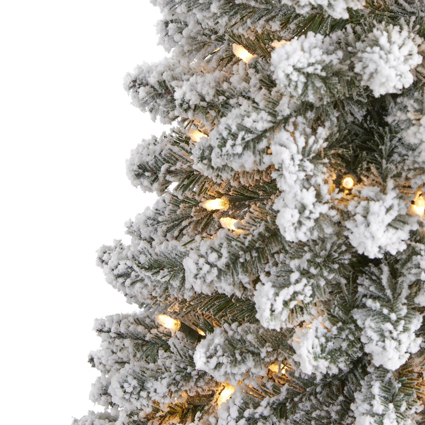 Sapin de Noël artificiel floqué de 6 pi avec 300 lumières transparentes et 438 branches pliables