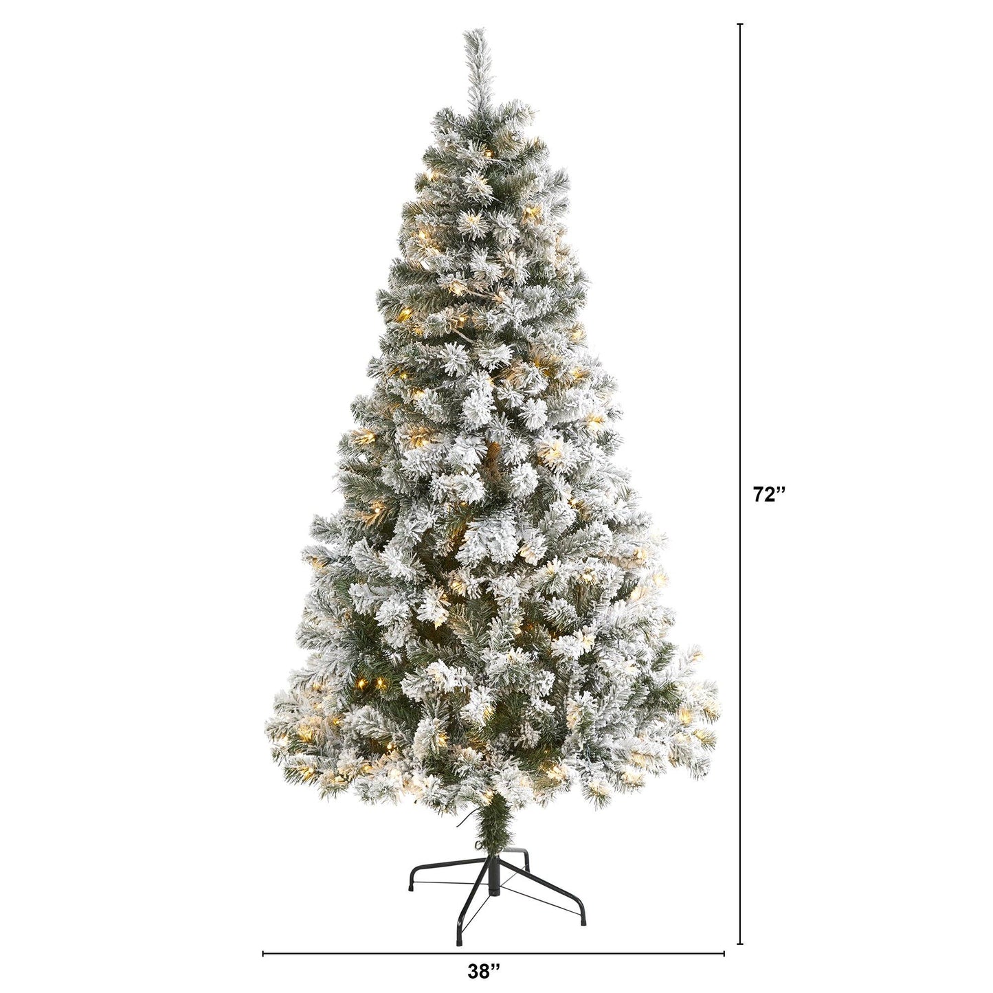 Sapin de Noël artificiel floqué de Virginie-Occidentale de 6 pi avec 250 lumières LED transparentes