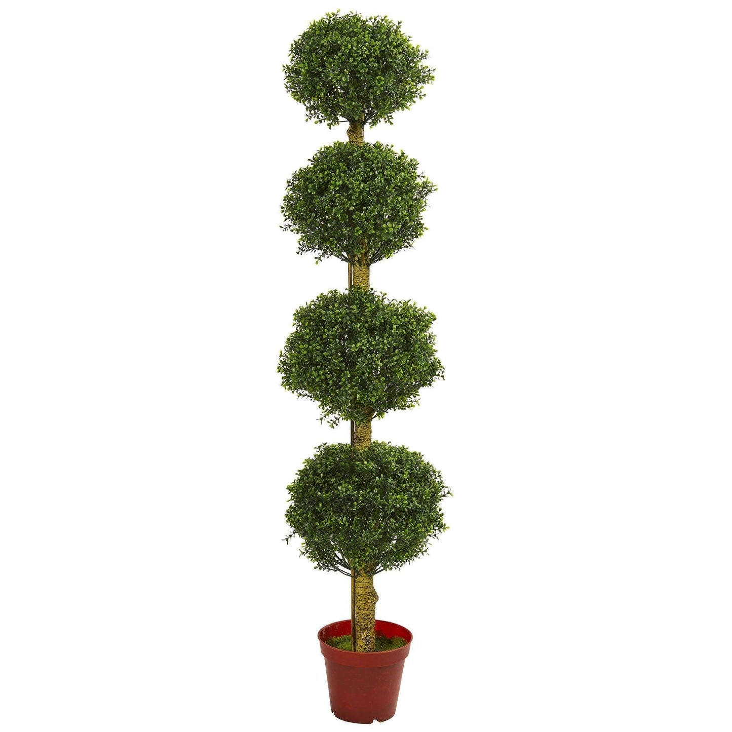 Árbol topiario artificial de boj de cuatro niveles de 6' resistente a los rayos UV (interior/exterior)