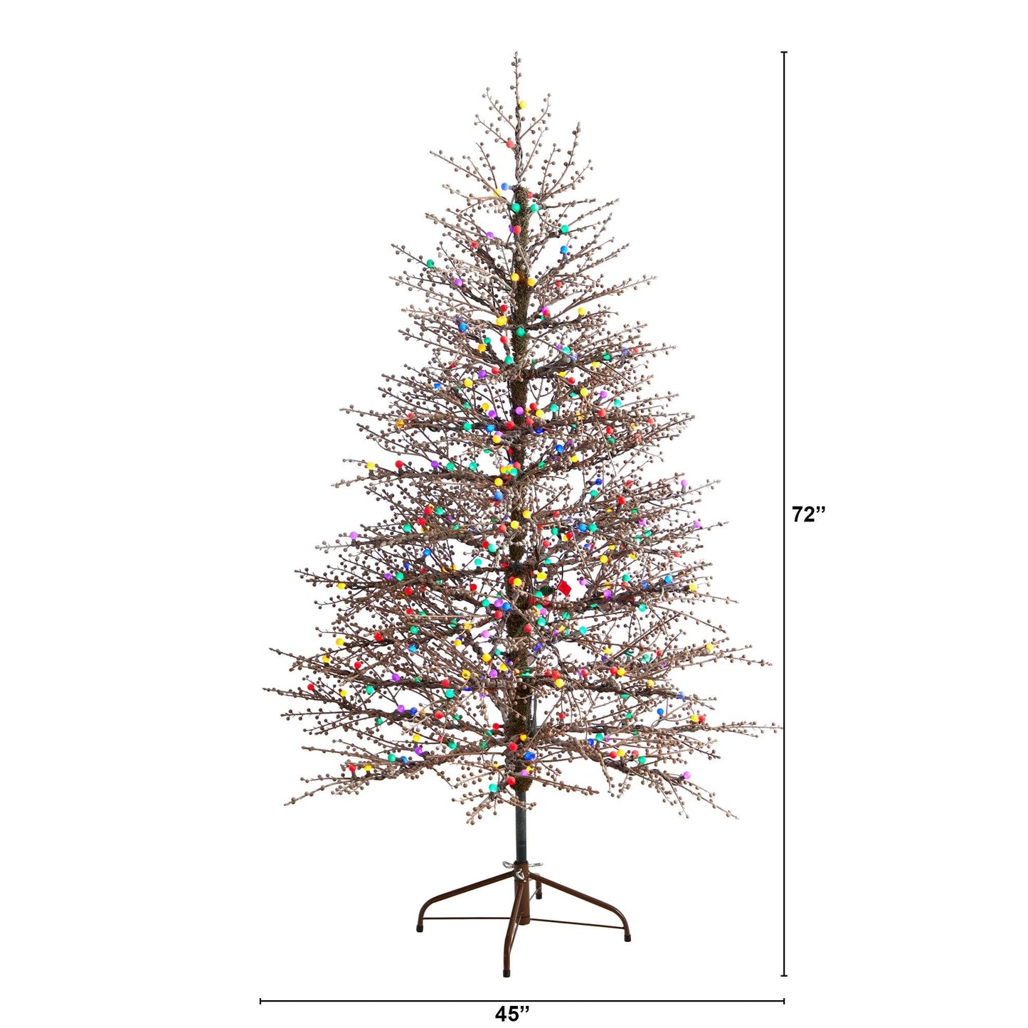 Sapin de Noël de 6 pieds avec brindilles de baies givrées