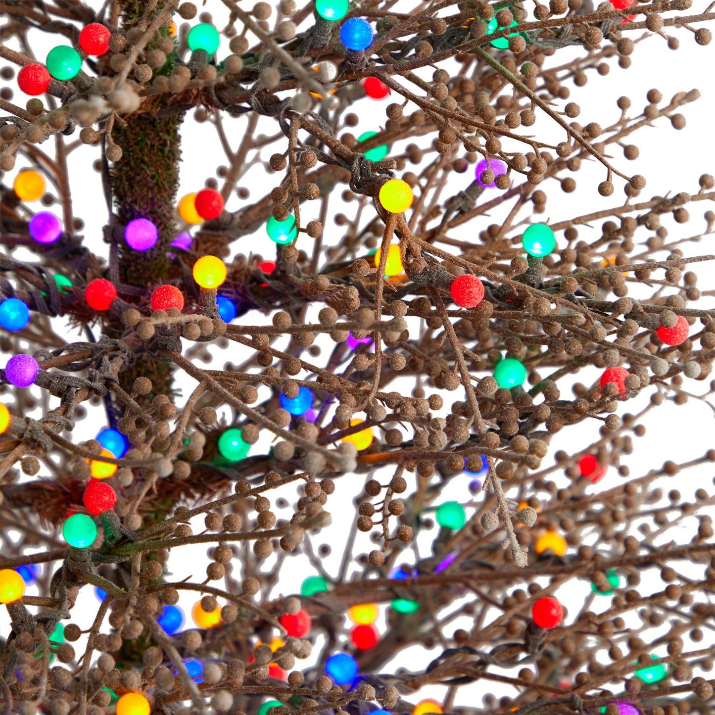 Sapin de Noël de 6 pieds avec brindilles de baies givrées