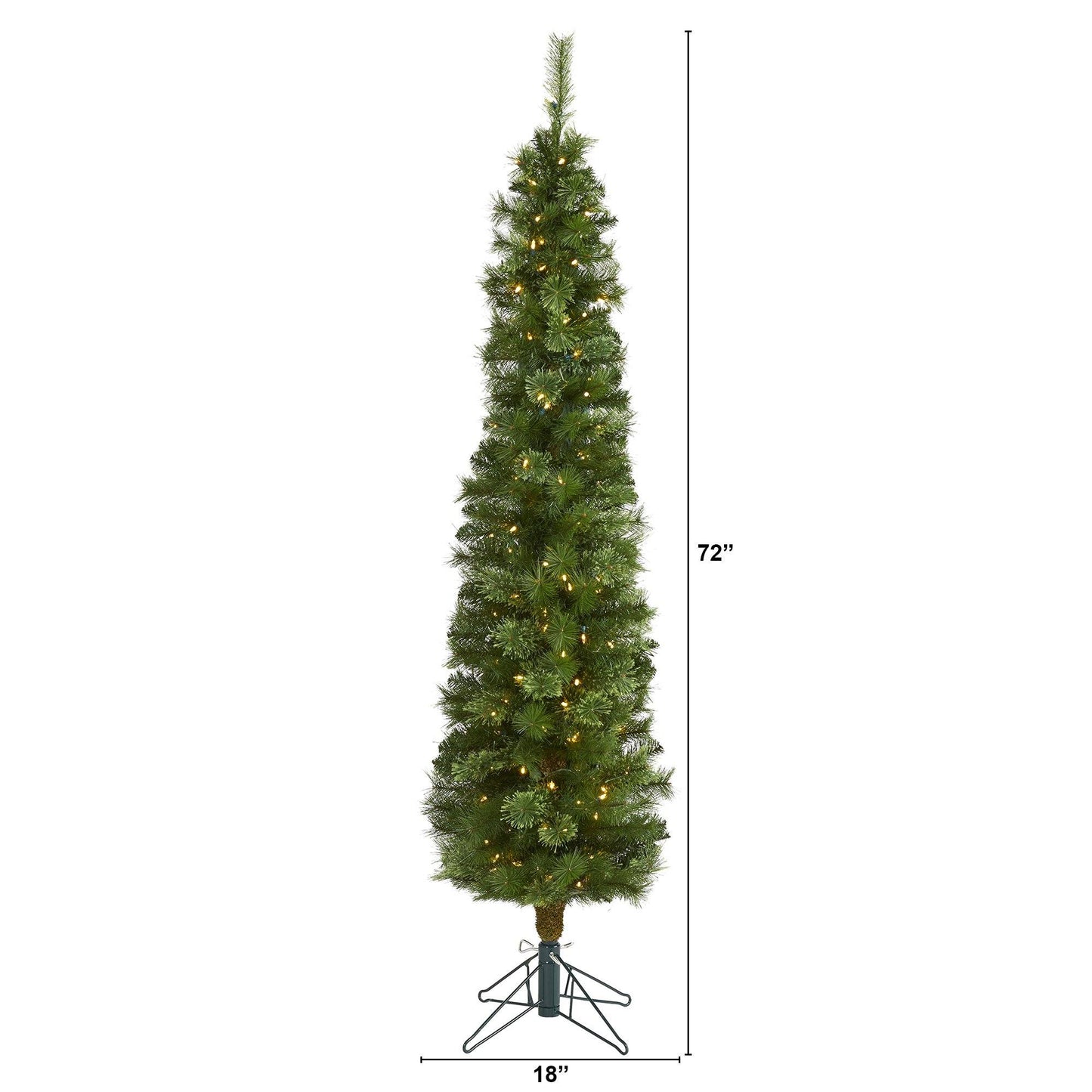 Sapin de Noël artificiel vert de 6 pi avec 150 lumières LED transparentes (multifonctionnelles) et 264 branches pliables