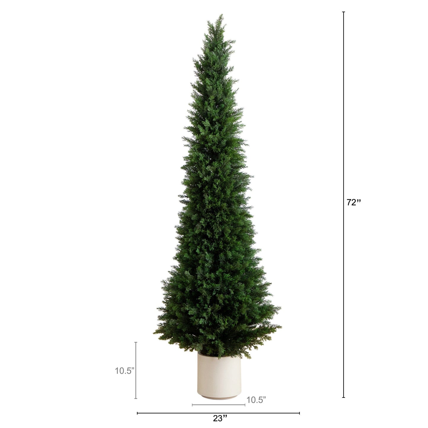 6’ UV Resistant Artificial Cedar Tree in Decorative White Planter (Indoor/Outdoor)