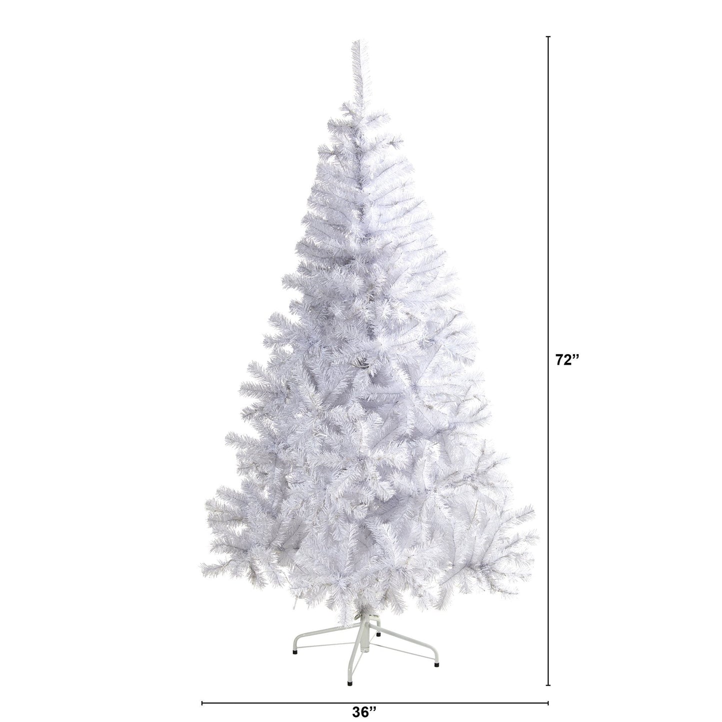 Árbol de Navidad artificial blanco de 6 pies con 680 ramas flexibles y 250 luces LED transparentes