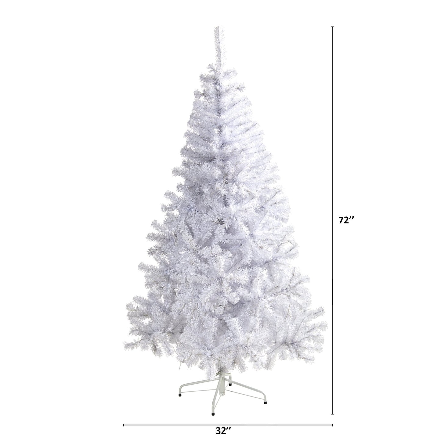 Árbol de Navidad artificial blanco de 6 pies con 680 ramas flexibles