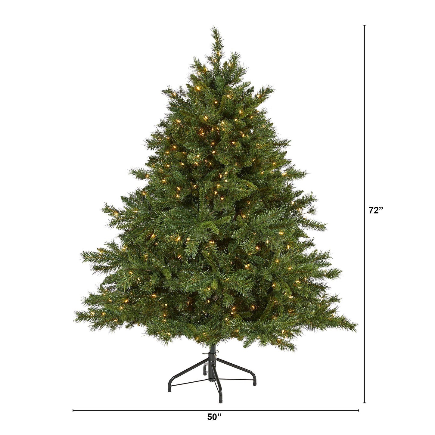 Árbol de Navidad artificial de pino mixto Wyoming de 6 pies con 450 luces transparentes y 1090 ramas flexibles