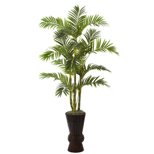 Árbol de areca de 62” con macetero decorativo