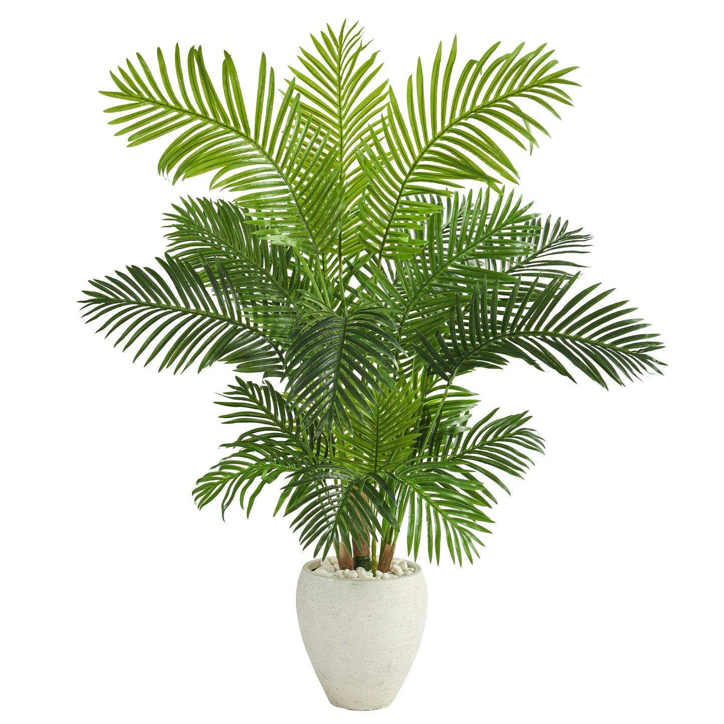 62” Hawaii Palm Artificial Tree in White Planter