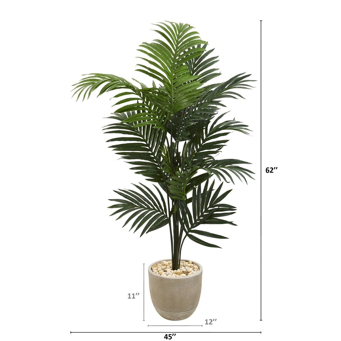 62” Kentia Artificial Palm Tree in Sandstone Planter