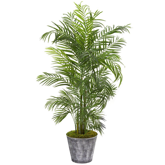 Palmier artificiel Areca de 63 po dans une jardinière décorative (intérieur/extérieur)