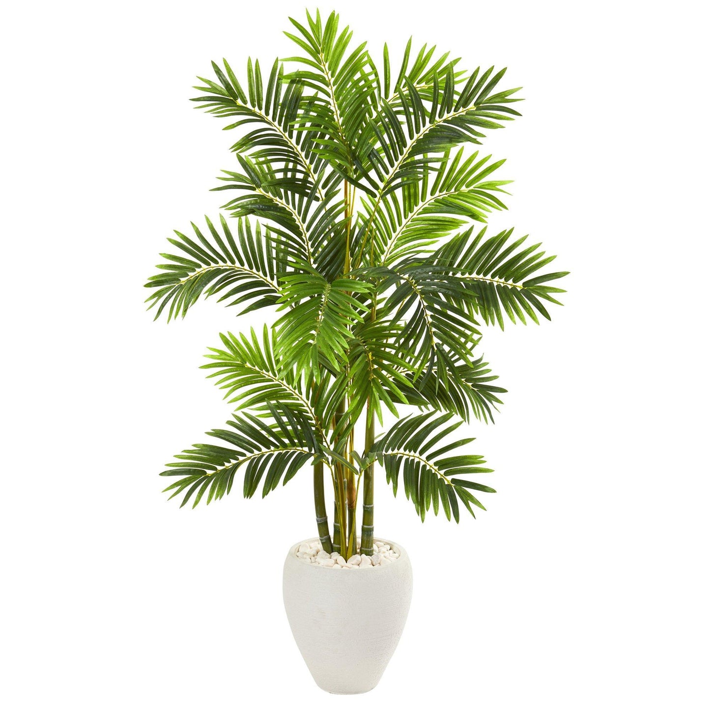 Palmier artificiel Areca de 63 po dans une jardinière blanche