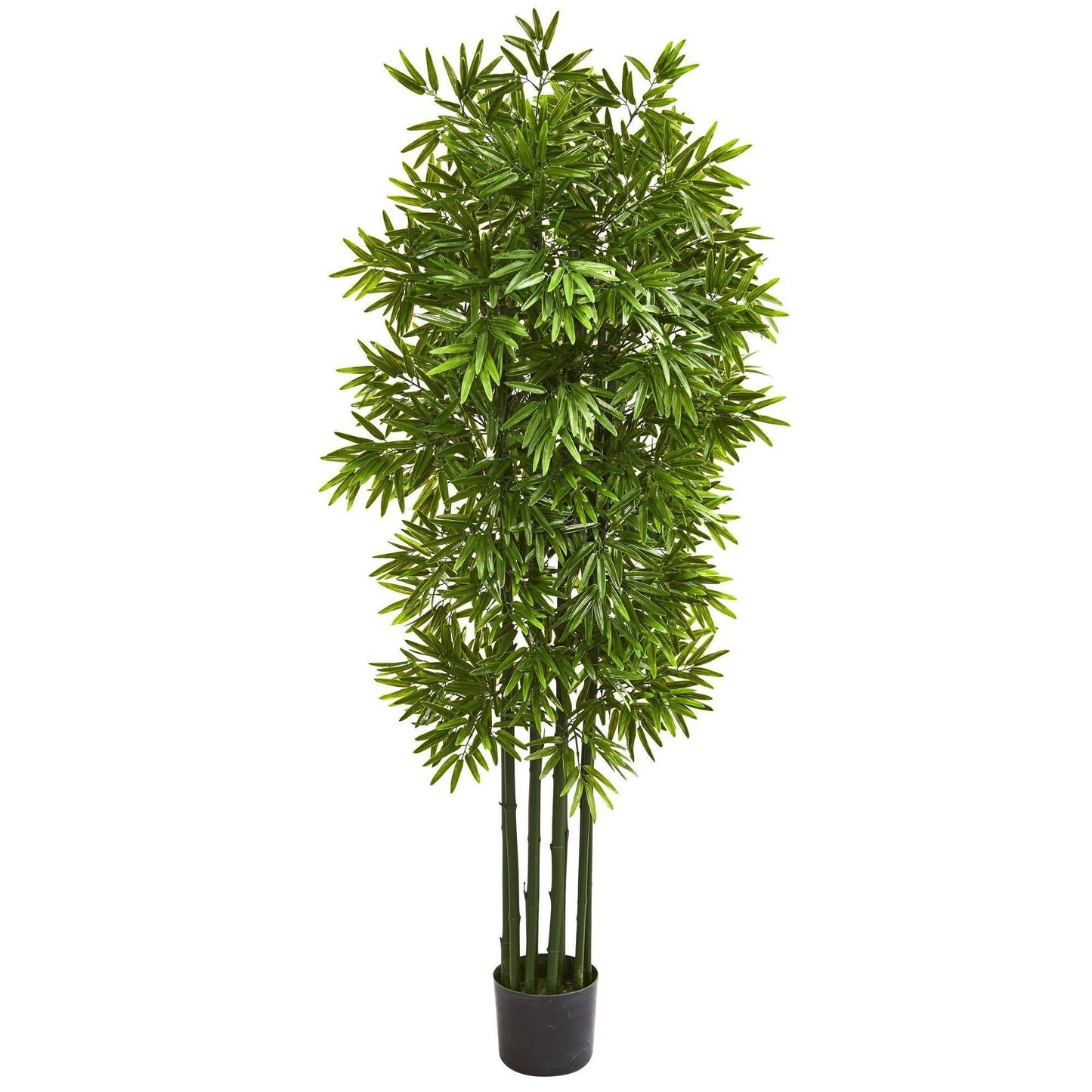 Árbol artificial de bambú de 64" con troncos verdes resistente a los rayos UV (interior/exterior)