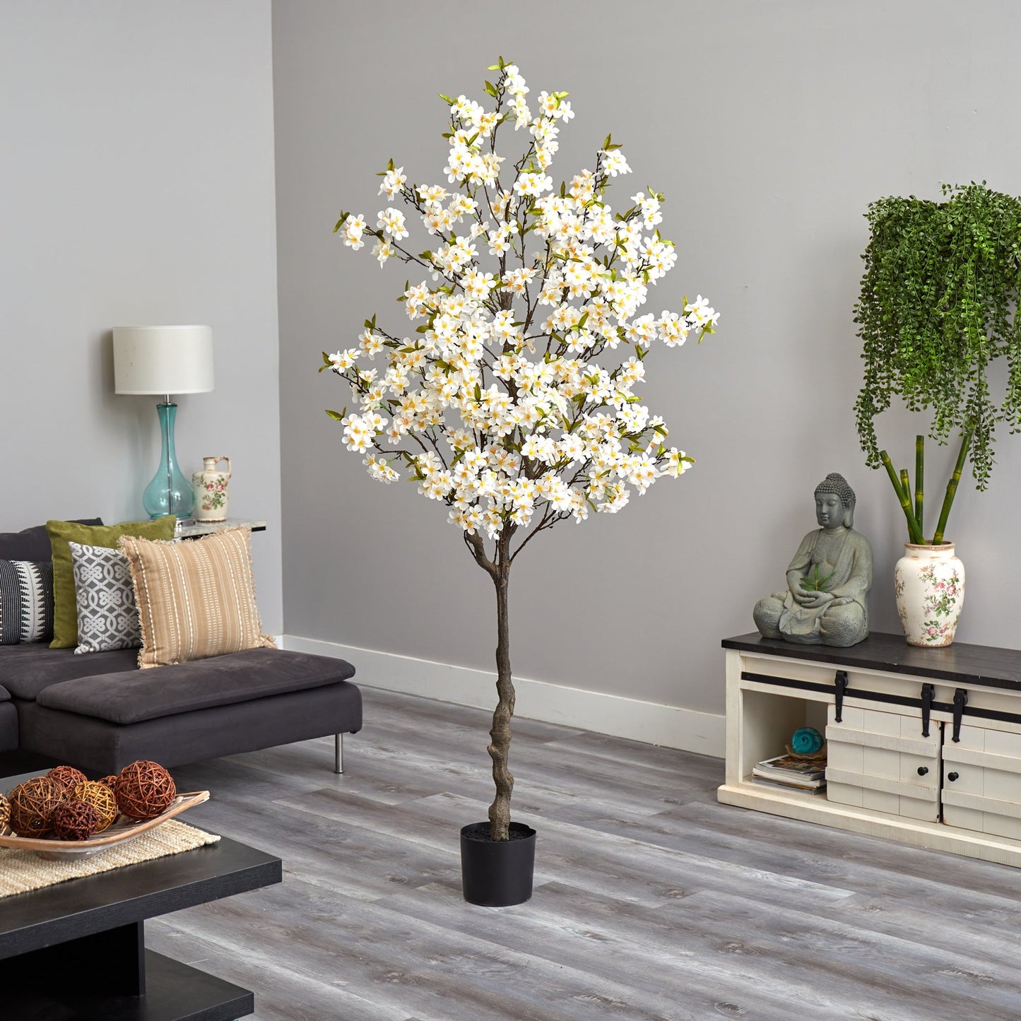 Árbol artificial de flores de manzana de 6,5 pies