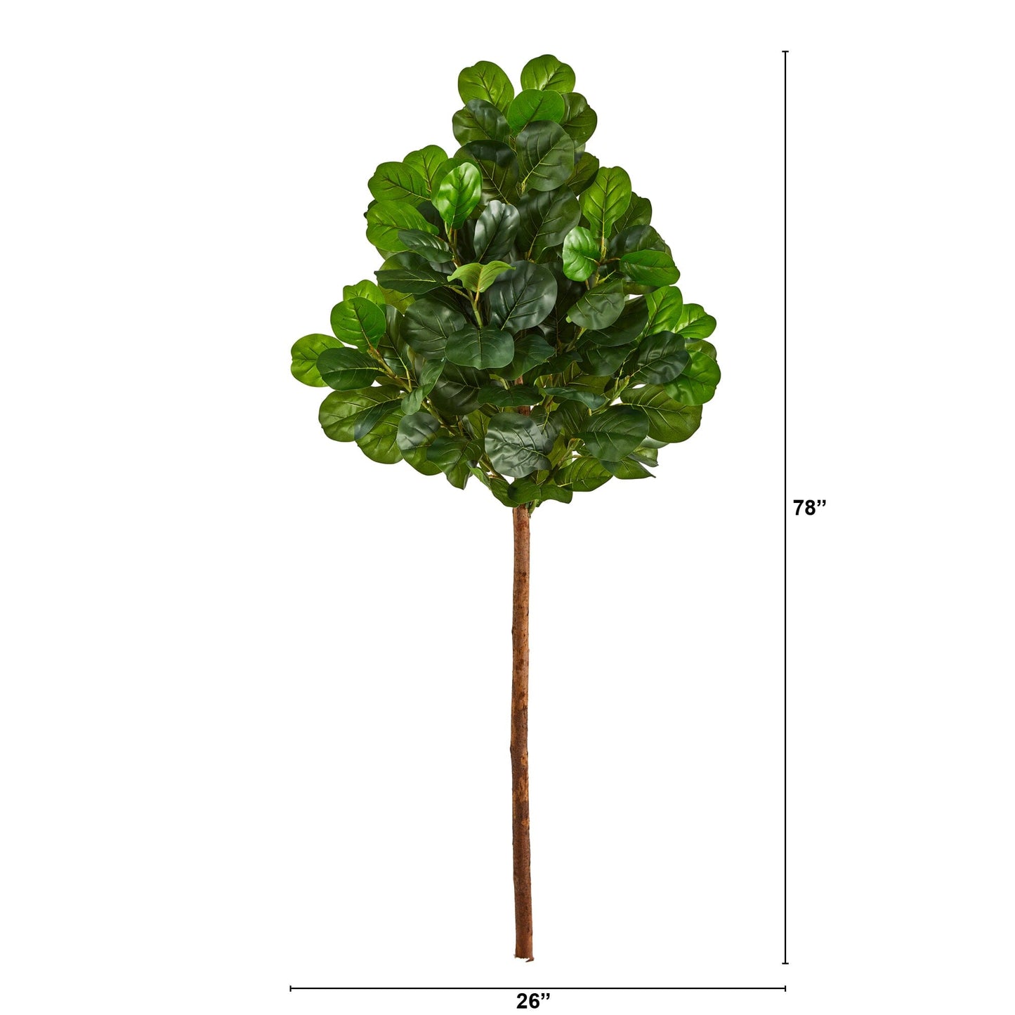 Árbol de hojas de violín artificial de 6,5 pies (sin maceta)