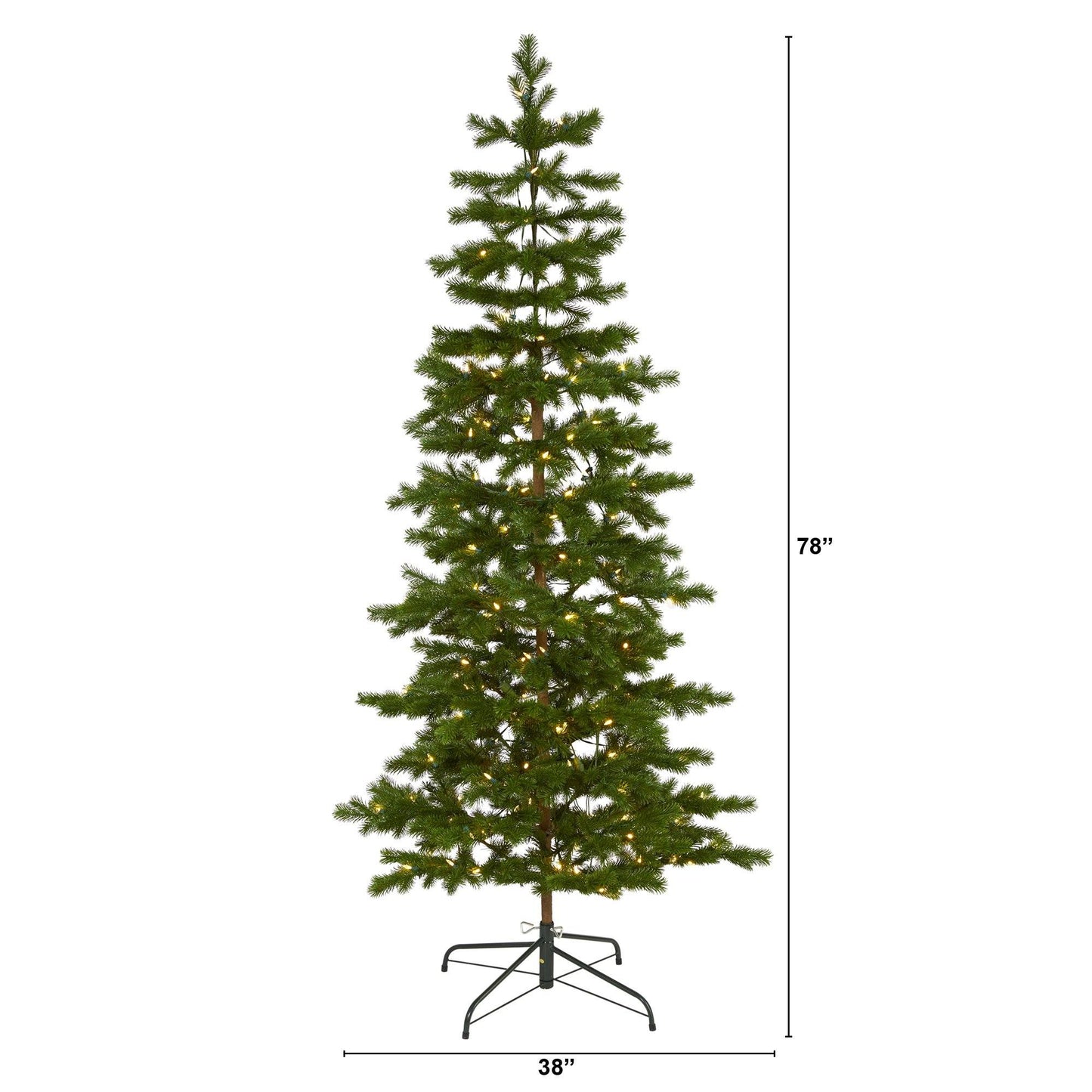 Árbol de Navidad artificial Big Sky Spruce de 6,5 pies con 200 luces LED transparentes y cálidas (multifunción) y 265 ramas flexibles