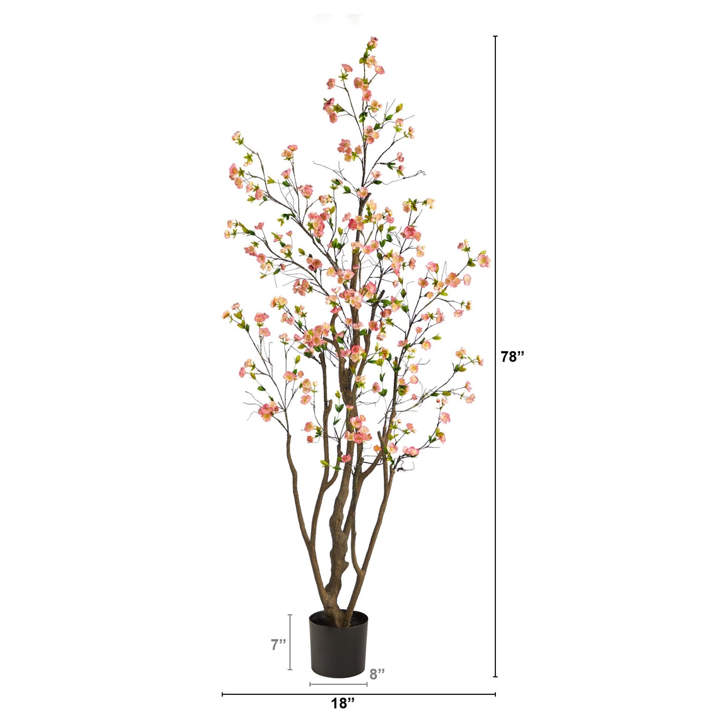 Árbol de cerezo artificial de 6,5 pies